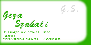 geza szakali business card